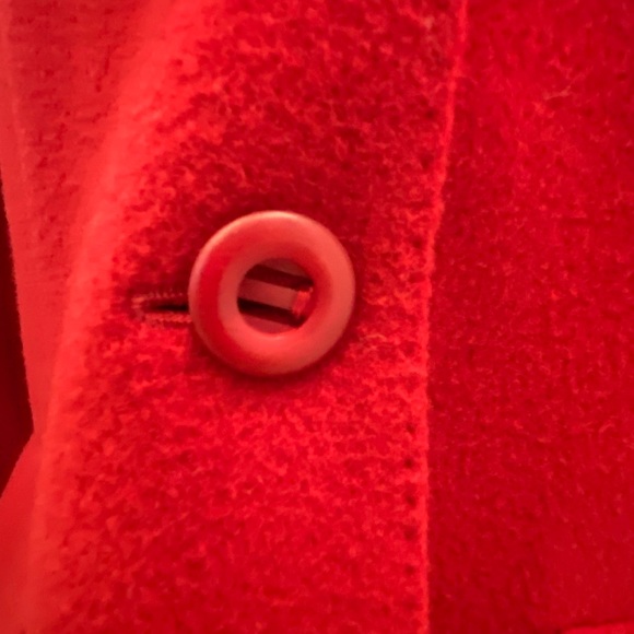 Liz Claiborne Womens Red Wool Blazer w Notch Lapel & Pockets / Size 14 Petite - Picture 3 of 12